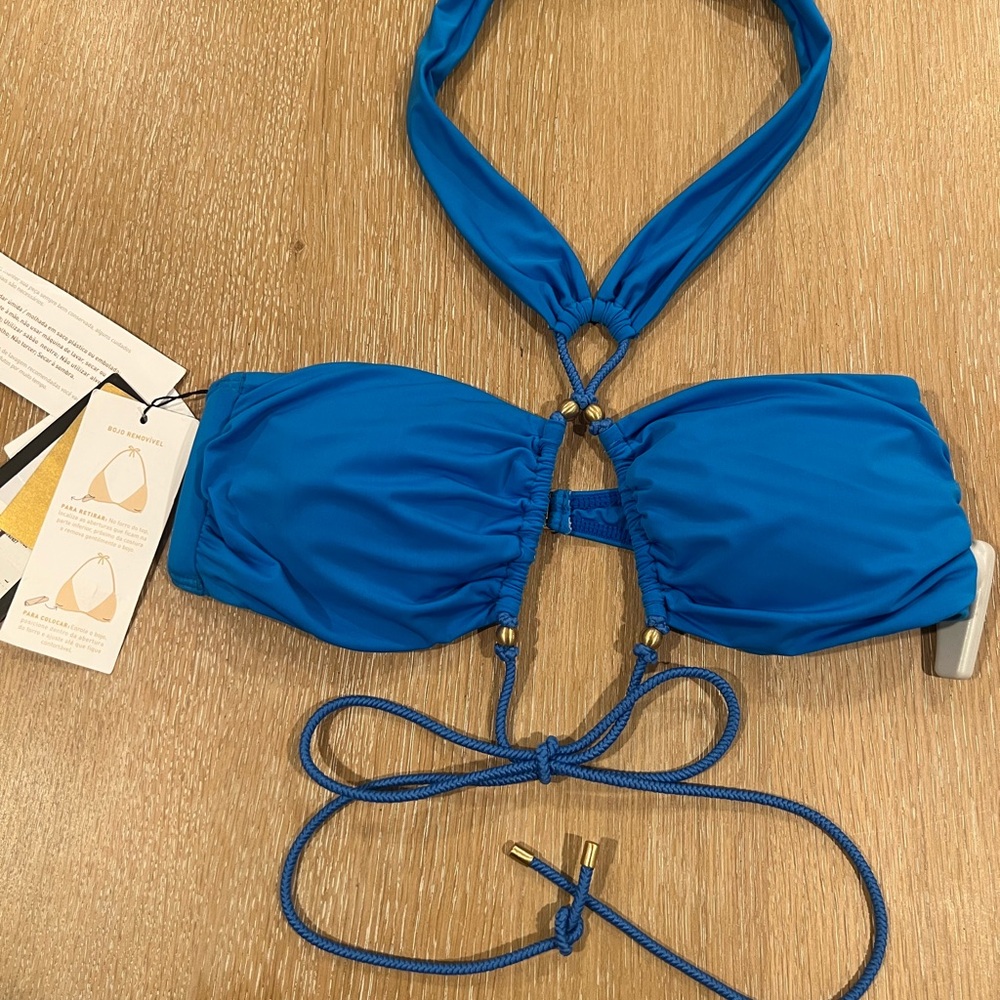 VIX Swim Top Blue Halter Bikini Top